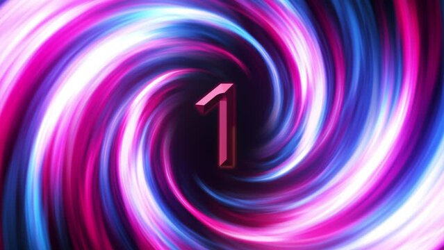 3D Digital Galaxy Abstract Wave Background. Red Blue Tunnel. Space Motion, Swirl. Happy New Year tittle animation, Countdown
