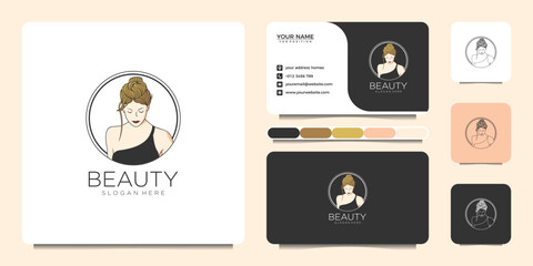 Beautiful woman logo design and business card inspiration