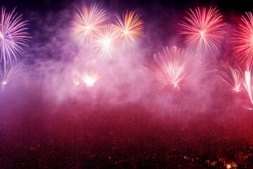 Fototapeta premium fireworks in the city