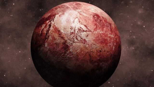 Makemake Fictional 3d planet rotated on space