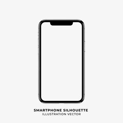 smarthphone view silhouette vector illustration