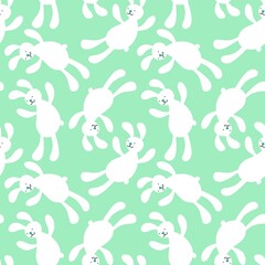 Cartoon rabbit seamless bunnies toys pattern for wrapping paper and fabrics and linens and kids clothes print