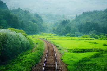 Fototapeta premium railway in the mountains
