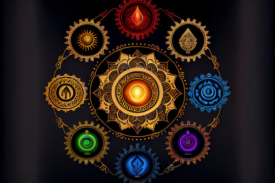 colorful mandala for creative design for yoga
