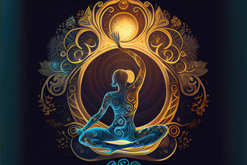 Fototapeta premium chakras colorful mandala for creative design for yoga