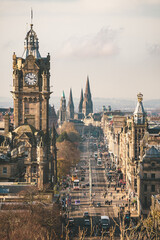 Obraz premium View on Princess Street, Edinburgh, Scotland