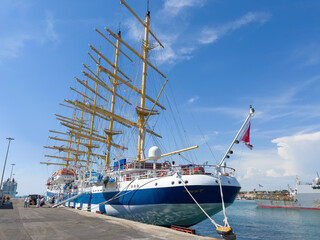 The big sailing ship at the port of Civitavecchia.