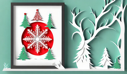 Naklejka na ściany i meble Christmas Cards and Invites Paper Craft