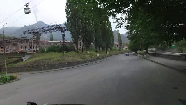 Driving along the highways of the Armenian countryside