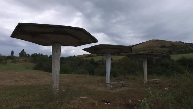Driving along the highways of the Armenian countryside