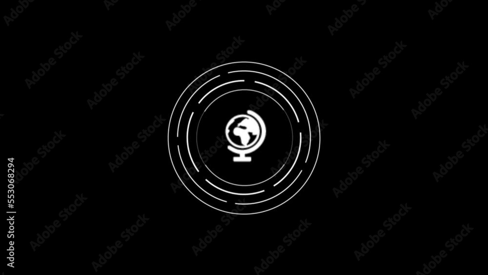 Poster earth animated line icon. 4k animated icon to improve project and explainer video