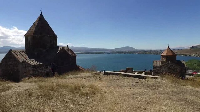 Church by Lake Sevan in Armenia