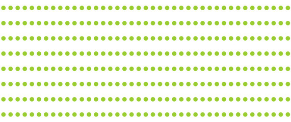Green dot pattern on white background. Straight dot pattern for backdrop and wallpaper template. Simple classic polka dot lines with repeat stripes texture. Polka background, vector illustration © Marinko