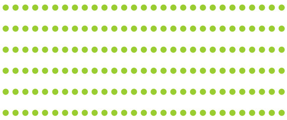 Green dot pattern on white background. Straight dot pattern for backdrop and wallpaper template. Simple classic polka dot lines with repeat stripes texture. Polka background, vector illustration