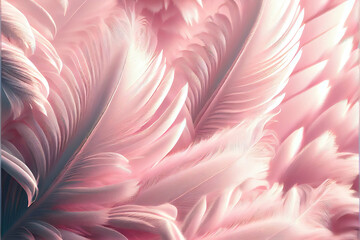 soft pastel pink feathers background as beautiful abstract wallpaper header
