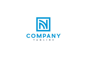 N Logo square initial letter monogram