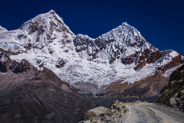 Portachuelo Road, mountain pass in Huascaran, Cordillera Blanca, Ancash, Peru