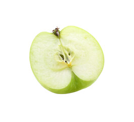 one green cut apple isolated transparent png