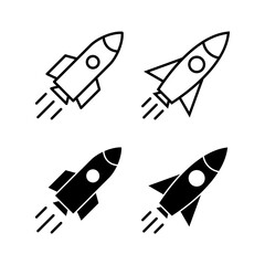 Rocket icon vector for web and mobile app. Startup sign and symbol. rocket launcher icon