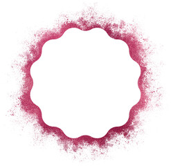 Pink metallic frame. Watercolor luxury frame. Glamour decorative frame.