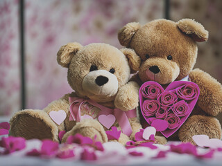 teddy bear with hearts