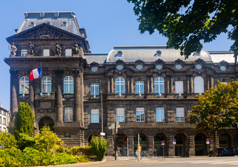 Fototapeta na wymiar Prefecture building of Puy-de-Dome. Government building in Clermont-Ferrand, Auvergne-Rhone-Alpes region, France.