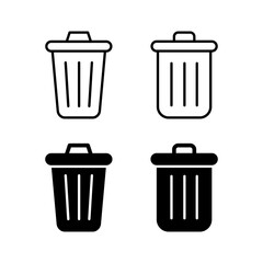 Trash icon vector for web and mobile app. trash can icon. delete sign and symbol.