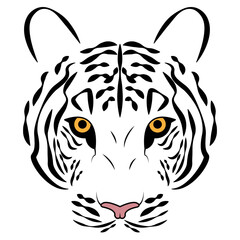 tiger face silhouette vector. tiger face for tattoo design