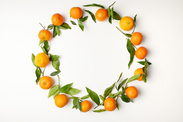 winter flat lay with tangerines