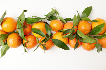 winter flat lay with tangerines