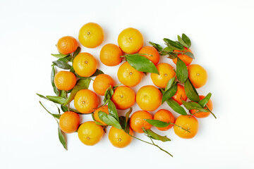 winter flat lay with tangerines