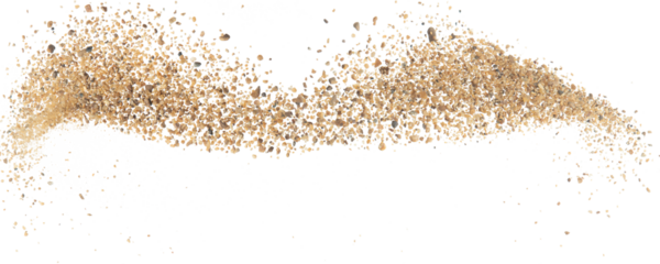 Big size Sand flying explosion, Golden grain wave explode. Abstract cloud fly. Yellow colored sand splash throwing in Air. White background Isolated high speed shutter, throwing freeze stop motion