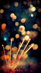 Bokeh Effect Lights, Background, New Years Fireworks