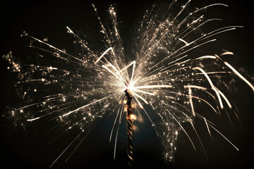 Obraz premium Sparkler, fireworks, night sky