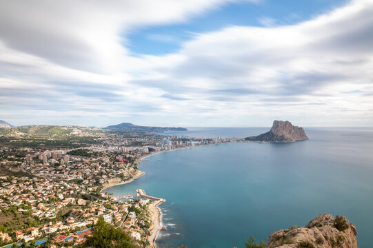 Panorama from Mirador Morro de Toix in Calpe, Alicante, Spain