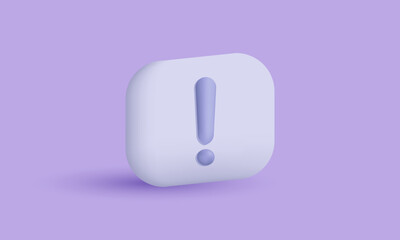 illustration icon abstract 3d realistic alert notification isolated on background