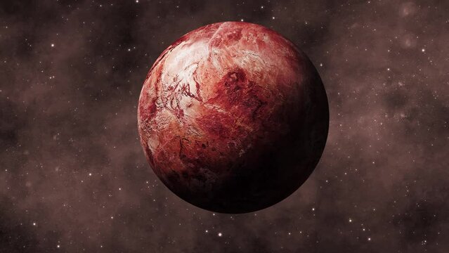 Rotated realistic 3d Makemake Fictional planet galaxy