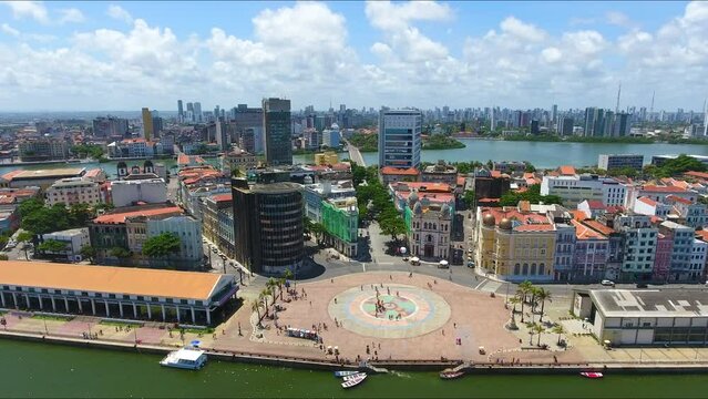 Marco Zero do Recife, Pernambuco Nordeste do Brasil, importante ponto tur&iacute;stico da Cidade