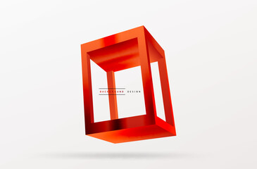 3D cube shapes vector geometric background. Trendy techno business template for wallpaper, banner, background or landing