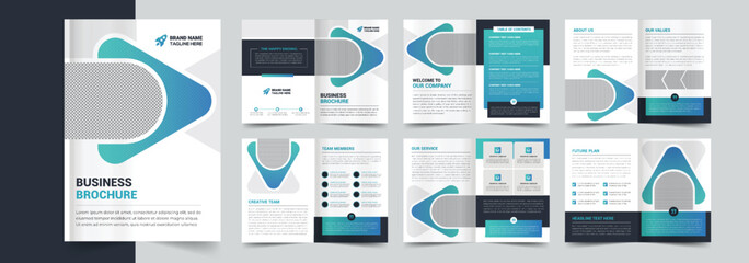 company profile brochure template layout design, 12 pages corporate brochure design template, Minimal Business Brochure template design