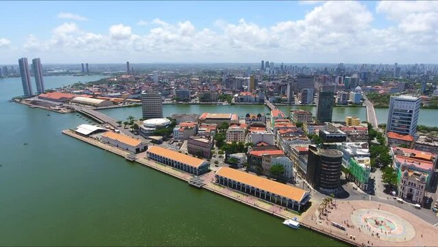 Marco Zero do Recife, Pernambuco Nordeste do Brasil, importante ponto tur&iacute;stico da Cidade