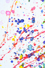 water colour splash on white paper, colorful art design