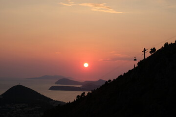 Sunset views from srd hill in dubrovnik