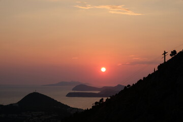 Sunset views from srd hill in dubrovnik