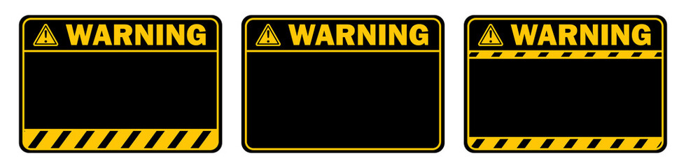 warning caution black sign text space area message box sticker label object goods commodity