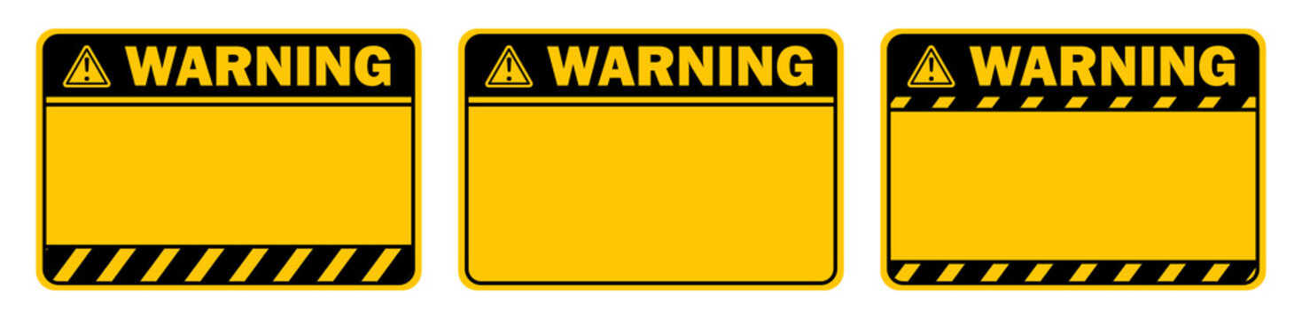 yellow warning caution sign text space area message box sticker label object goods commodity