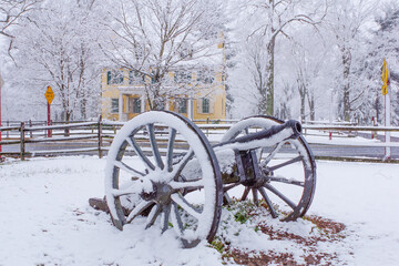 cannon in the snow