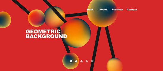 Line points connections geometric abstract background