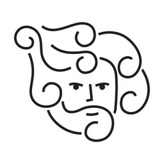 Njord god icon logo modern