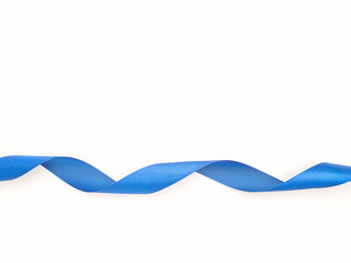 Blue ribbon isolated on a white background